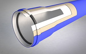 Insulated sewage pipe crosscut