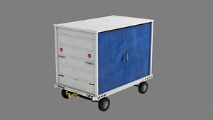 3D Lowpoly Baggage Cart