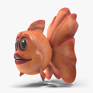 Cartoon Golden Fish 3D model