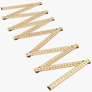 folding ruler metric measurements 3D