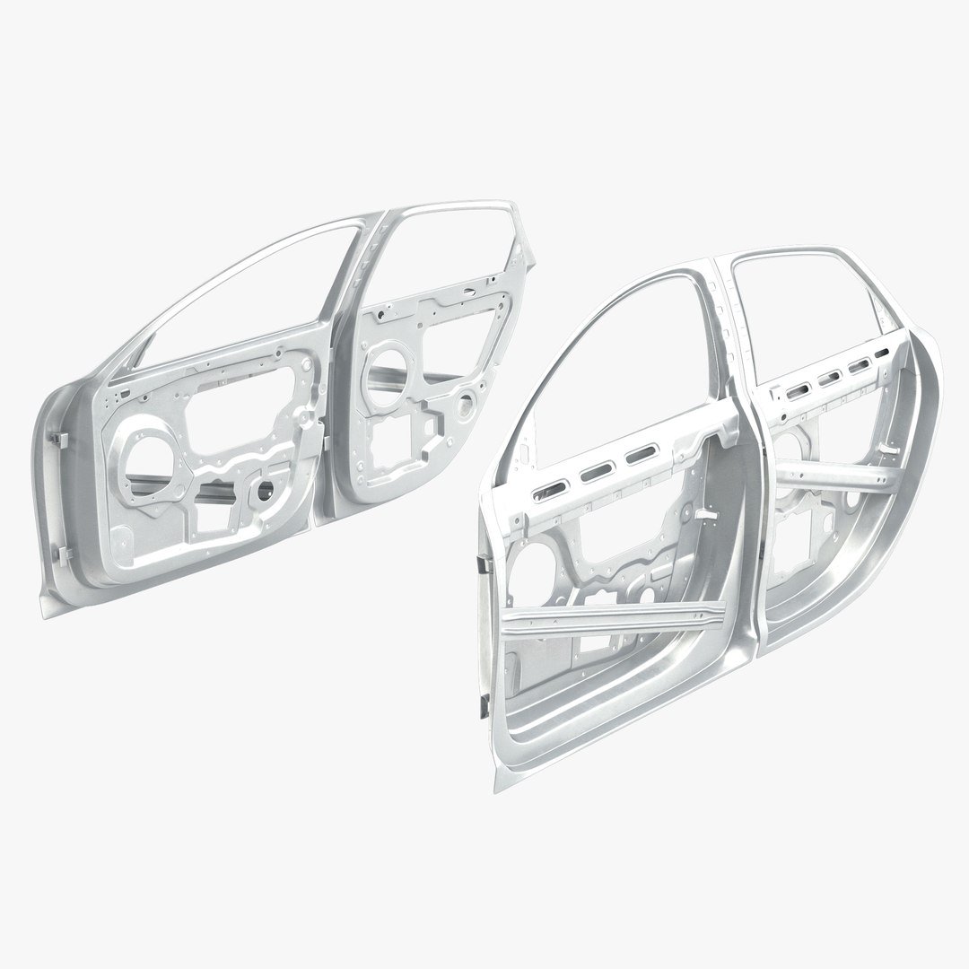 Car Door Frames 3D Model Rigged 3D model preview