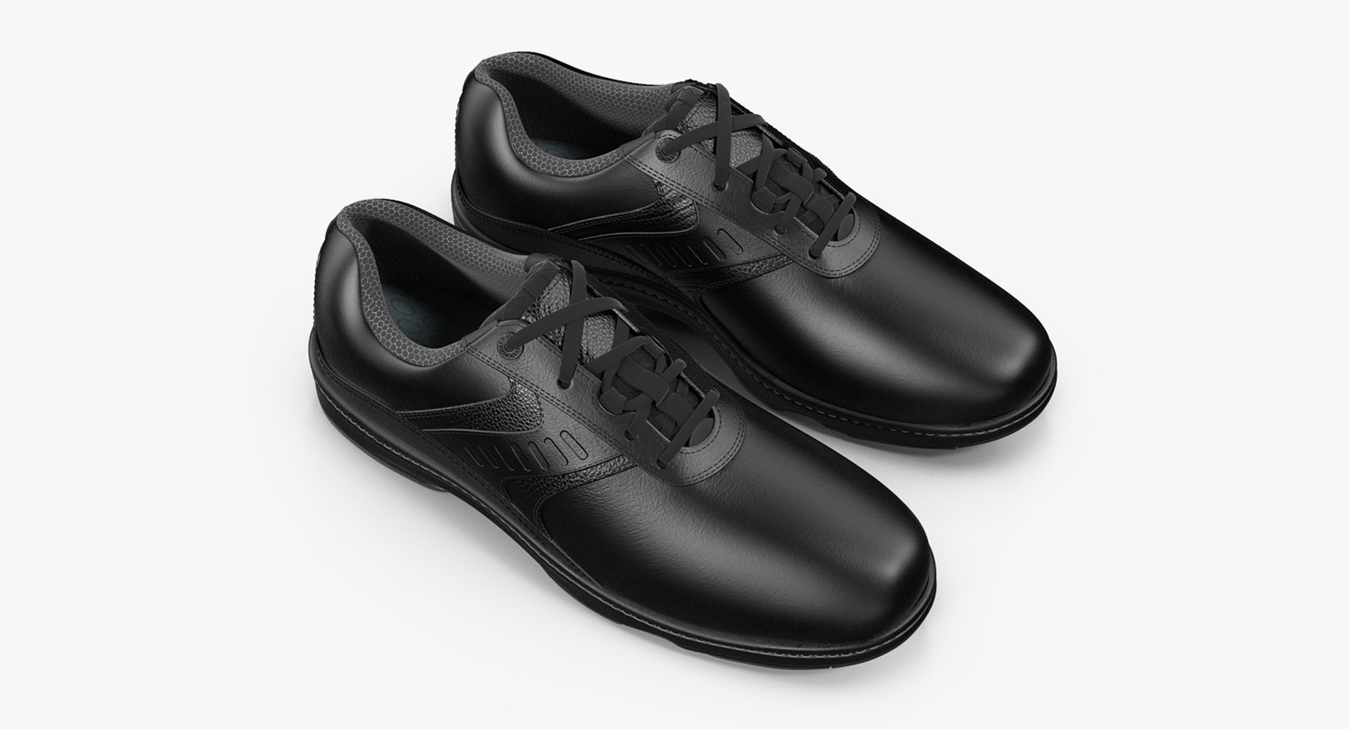 Mens Black Sport Shoes 3D Model 3D model for industrial visualization, technical presentation, simulation, product rendering, and animation