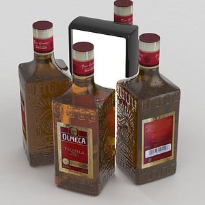3D tequila olmeca alcohol model