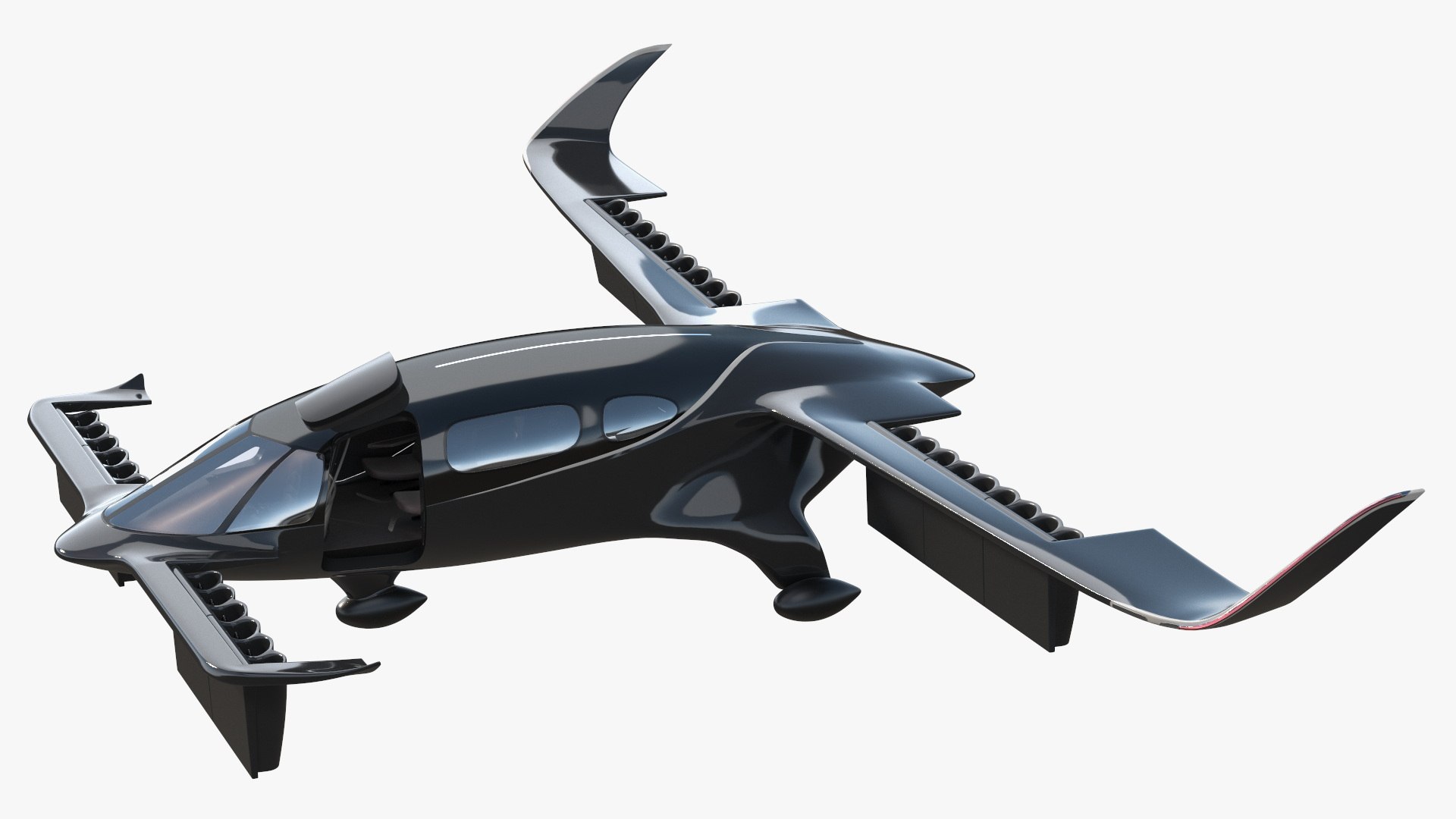 Air Taxi Black Rigged for Maya 3D model preview