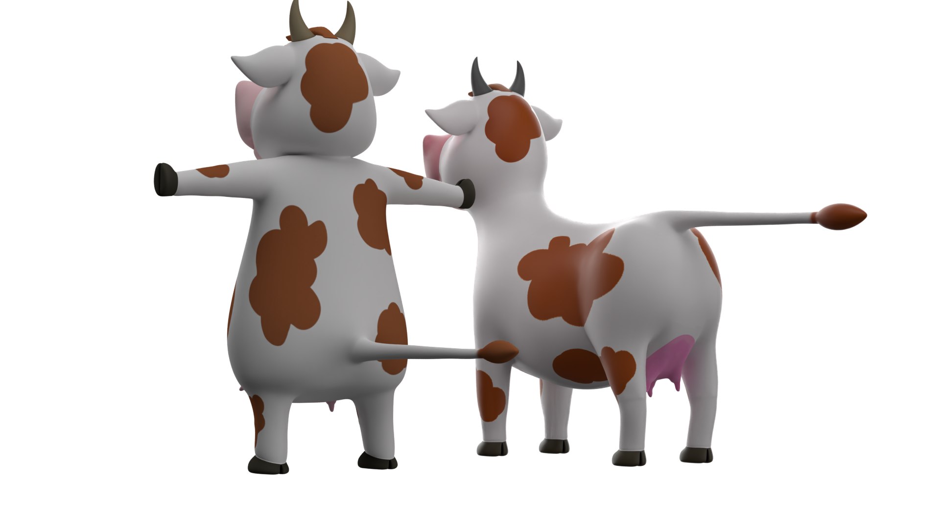 Cartoon Cow All In One 3D Model - TurboSquid 2522342