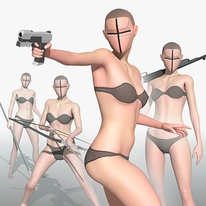 3D Female - Video Game - Pose Pack