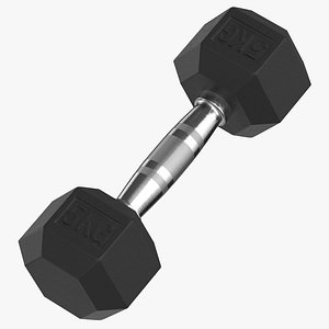 3D rubber dumbbell 5kg
