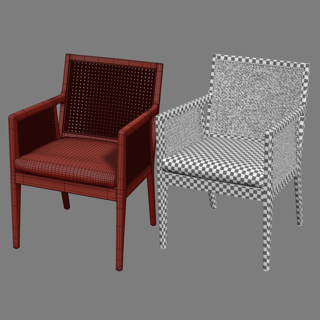 Lisbon cane dining chair 3D model TurboSquid 1548243