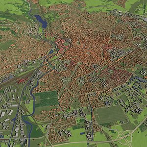 3D Dijon France - city and urban