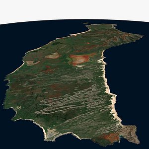 3D Niihau Island Hawaiian Archipelago State of Hawaii US