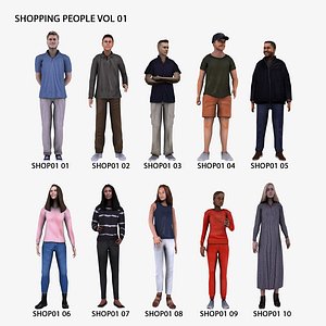 3D model 3D People Shopping Vol 01