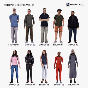 3D model 3D People Shopping Vol 01