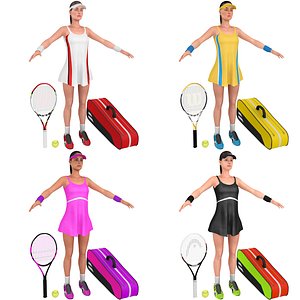 3D pack female tennis player