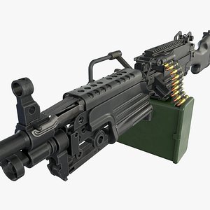 m249 machine gun 3d max