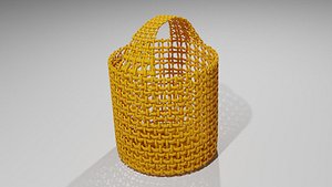 3D Rattan basket OBJ model