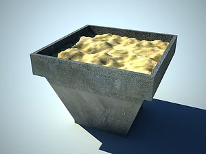 3ds max planter flowers small