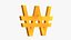 3D Won currency sign