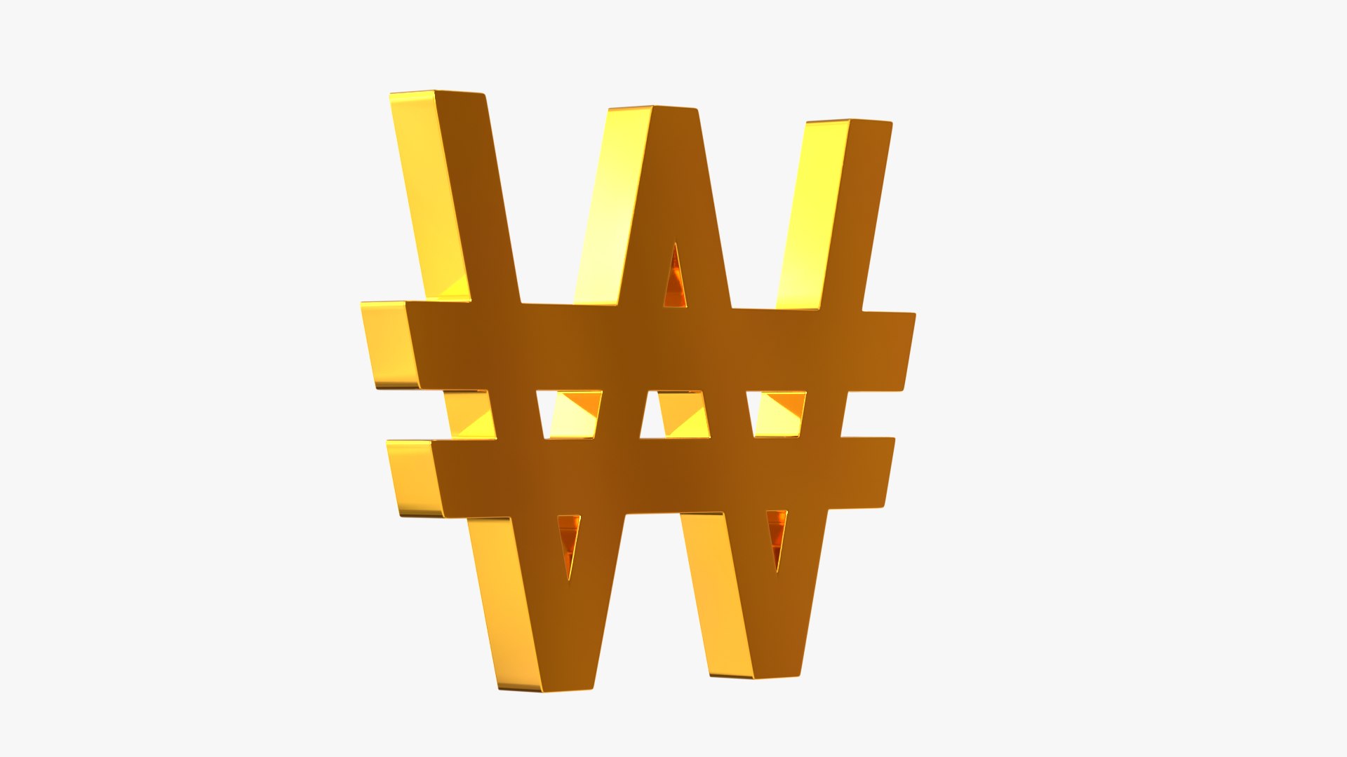 3D Won Currency Sign - TurboSquid 2067518