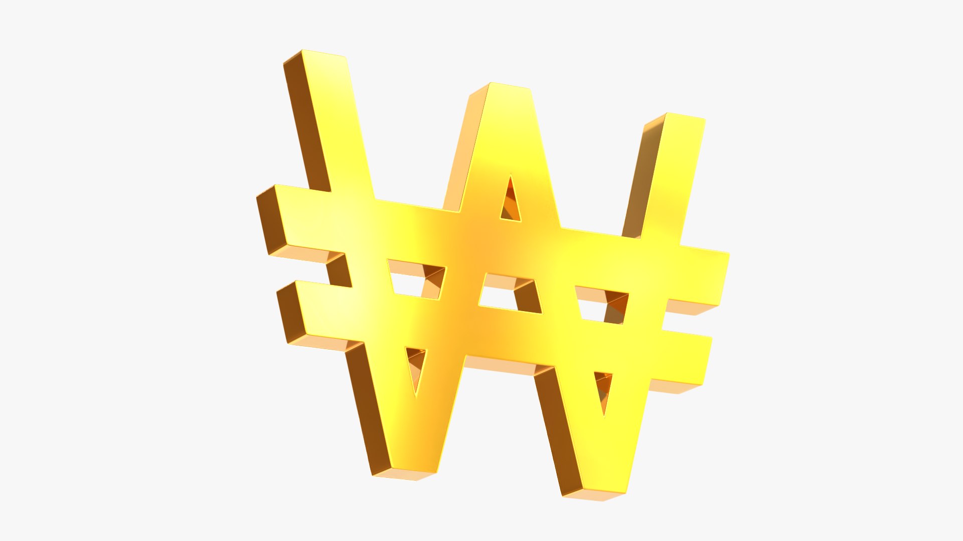 3D Won Currency Sign - TurboSquid 2067518