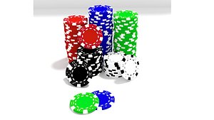 3d poker chip stack