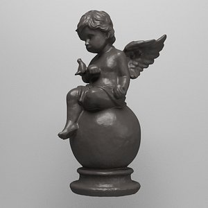 statue angel dove 3d model