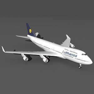 3D Lufthansa Boeing 747 model