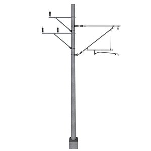 Concrete electric pole train track