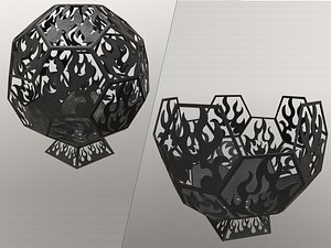 3D hearth fireplace flame model