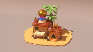 3D Arabian market low poly