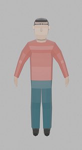character man rigged unity 3D model