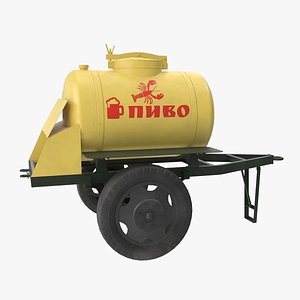Barrel trailer for kvass and beer