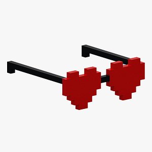 3D Voxel Love Sunglasses model