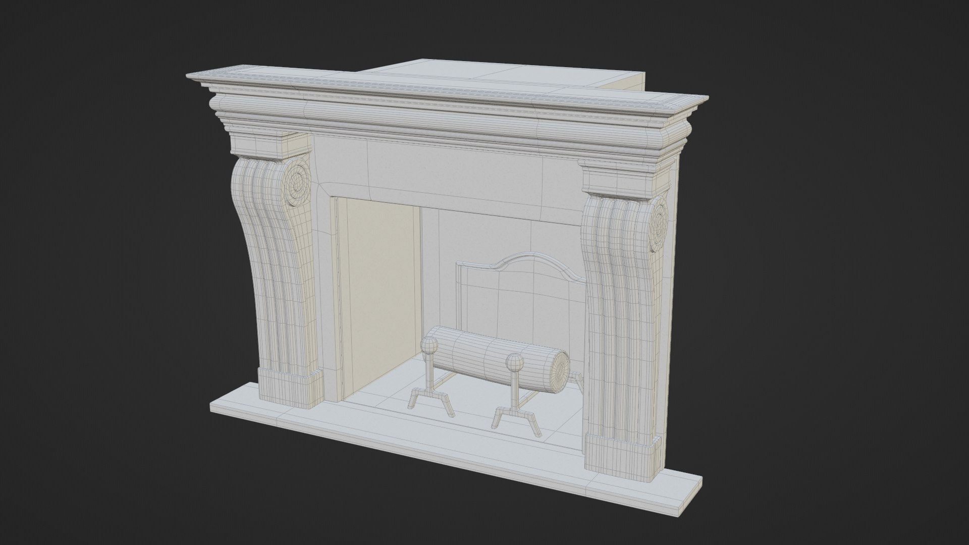 Classic Stone Fireplace Model - TurboSquid 1932151