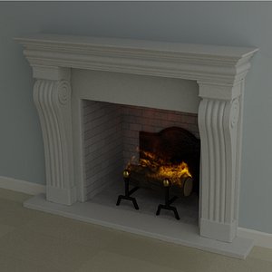 Classic Stone Fireplace model