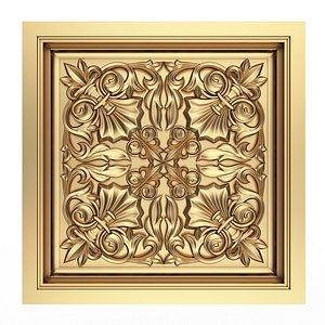 3D Carved Ceiling Tile 04 model