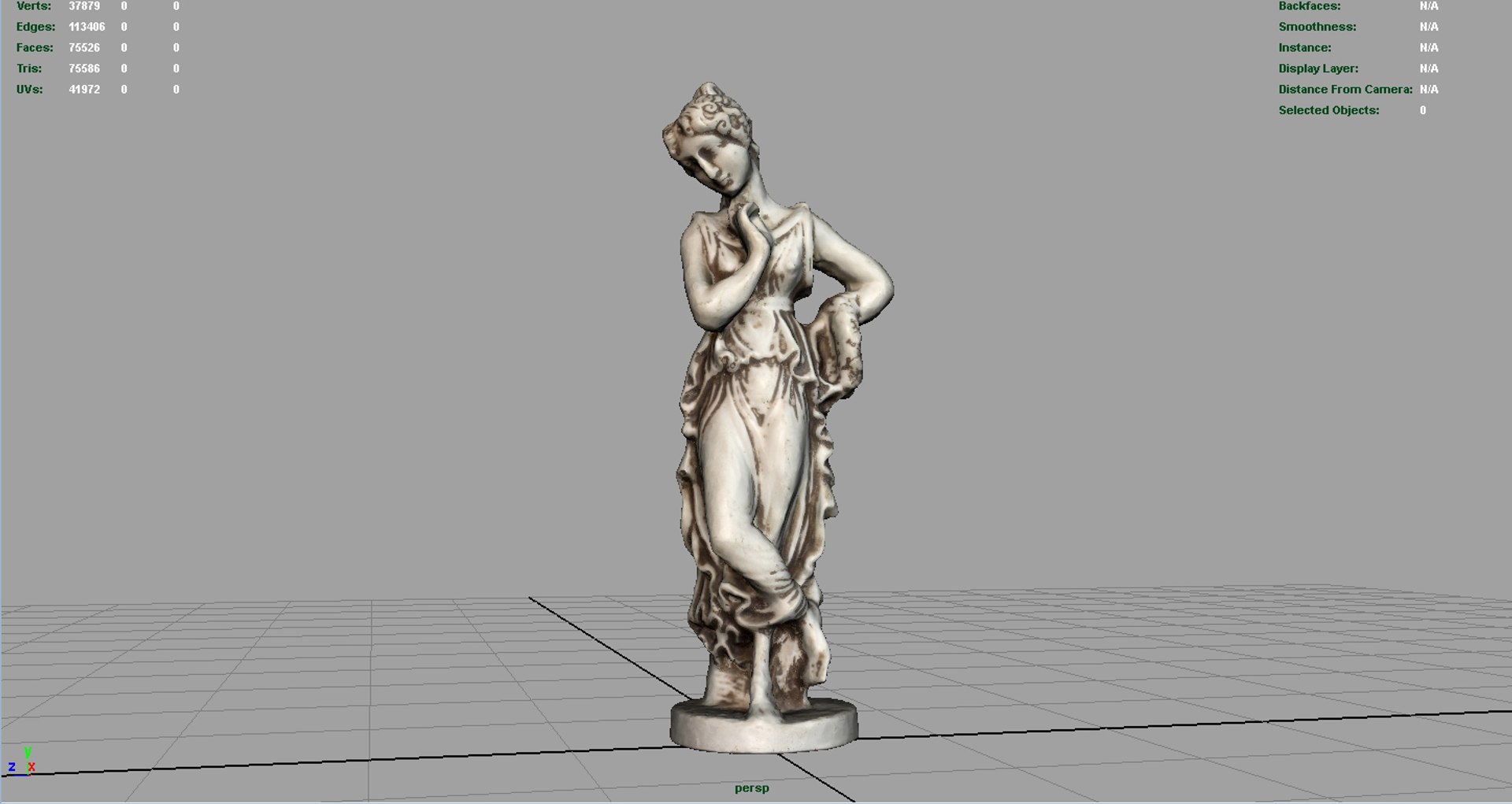 3d realistic greek statue model
