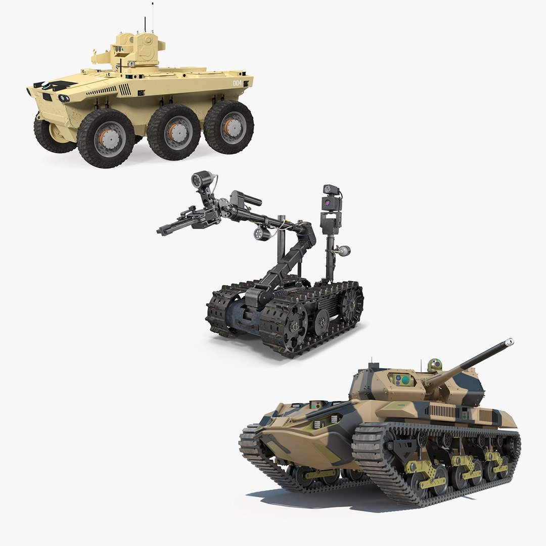 Rigged Military Robots Collection 2 3D model preview