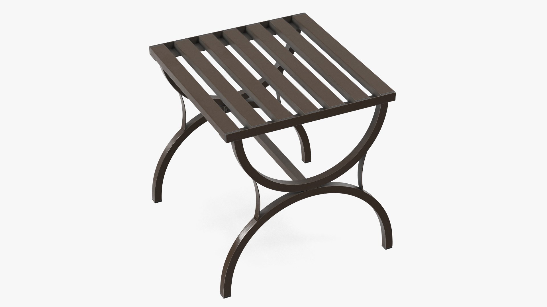 Garden Metal Side Table Brown 3D model preview
