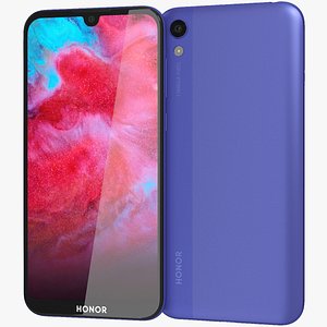 realistic honor 8s blue 3D model