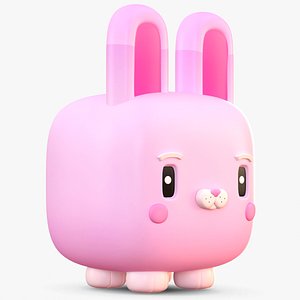 3D cute cartoon bunny rabbit model