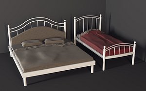 beds double single pillow metal frame