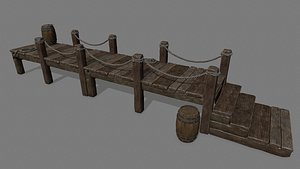 rope wood barrel 3D model