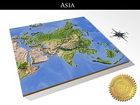 Asia, High resolution 3D relief maps