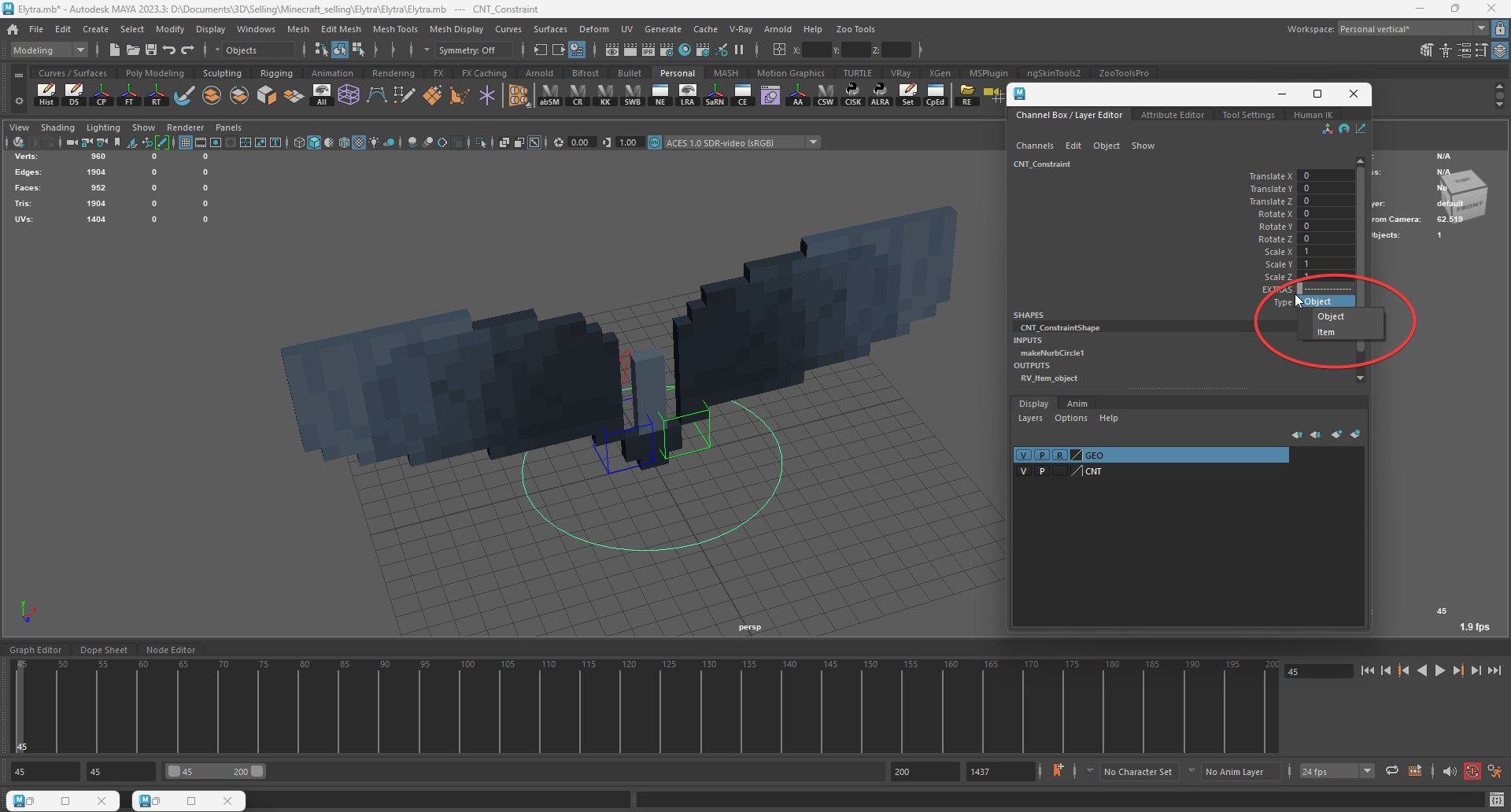 3D Minecraft Elytra Rig - TurboSquid 2476866