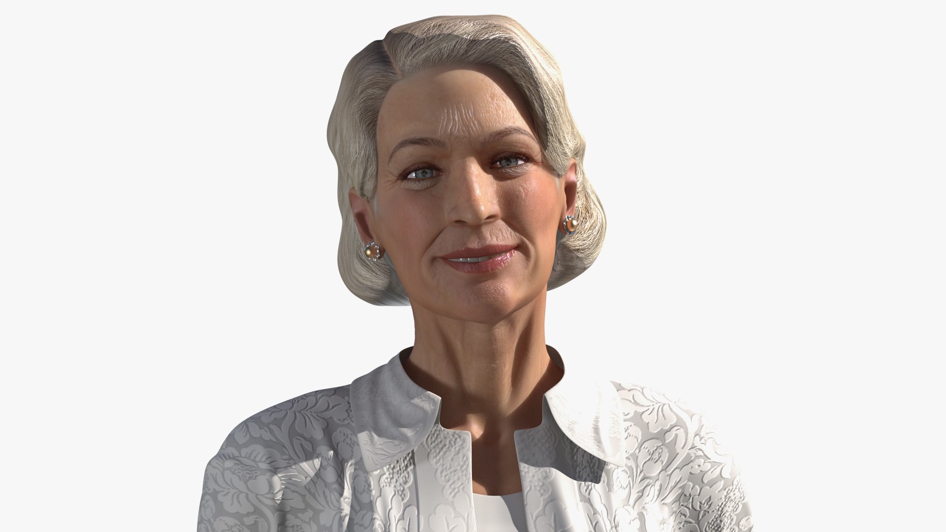 Elderly Lady in Casual Clothes Rigged for Modo 3D model preview