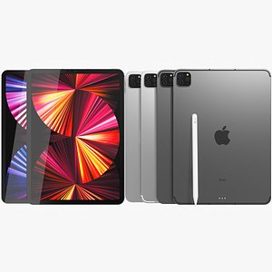 Apple iPad Pro 11 2021 WiFi and Cellular with Pencil Silver and Gray