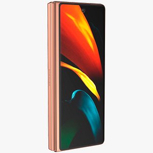 Samsung Z Fold 2 Bronze Closed 3D