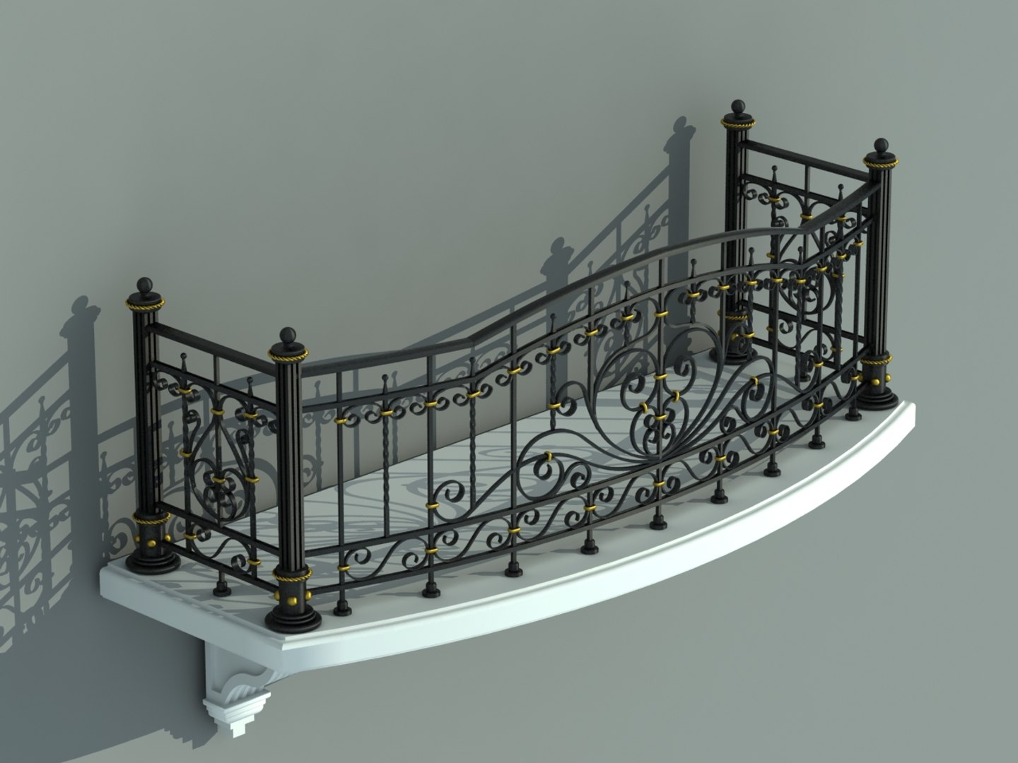 3d Model Architectural Balcony
