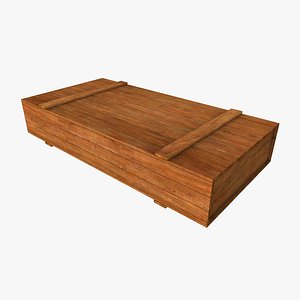 Long Flat Wooden Crate