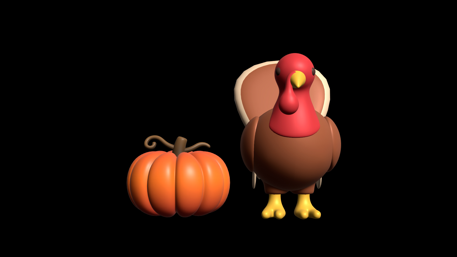 Free Thanksgiving Turkey With Pumpkin 3D Model - TurboSquid 2491925